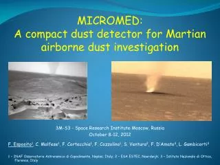 MICROMED: A compact dust detector for Martian airborne dust investigation