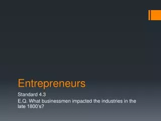 entrepreneurs