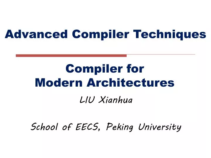 advanced compiler techniques