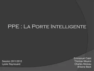 ppe la porte intelligente