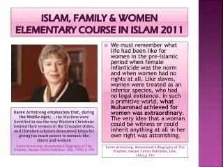 Islam, family &amp; women elementary course in Islam 2011