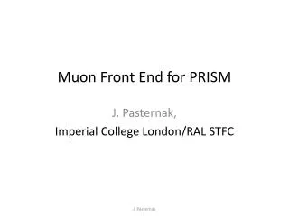 Muon Front End for PRISM