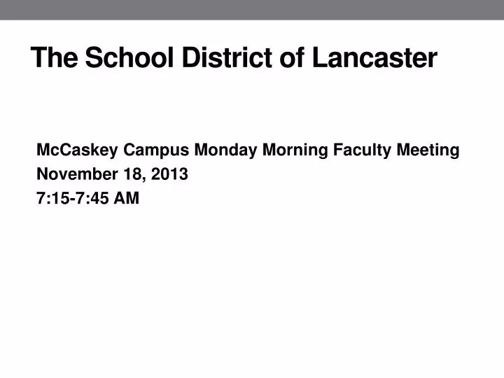 the school district of lancaster