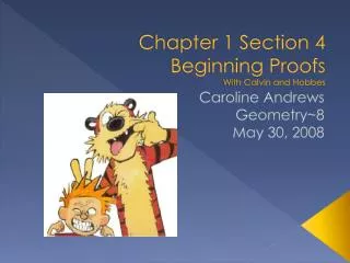 Chapter 1 Section 4 Beginning Proofs With Calvin and Hobbes