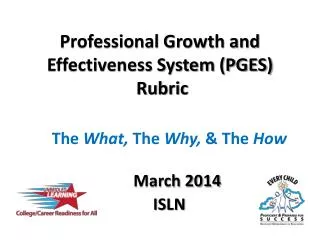 Professional Growth and Effectiveness System (PGES) Rubric