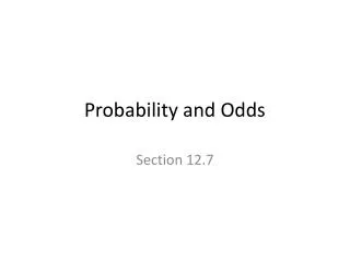 Probability and Odds
