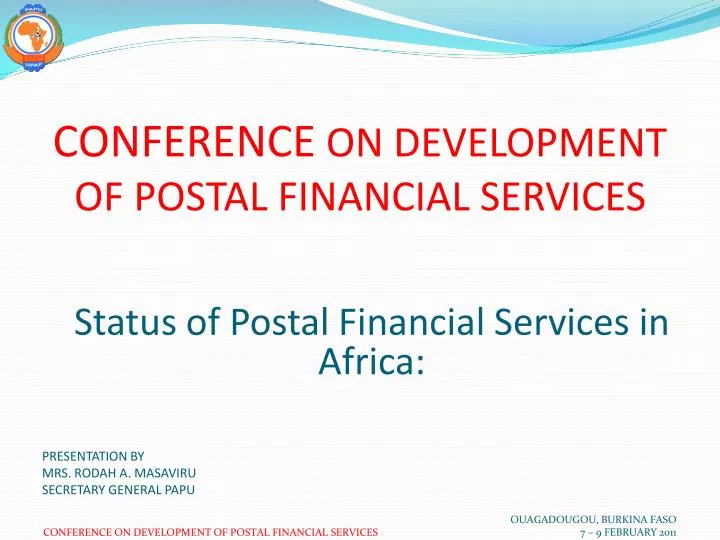 conference on development of postal financial services