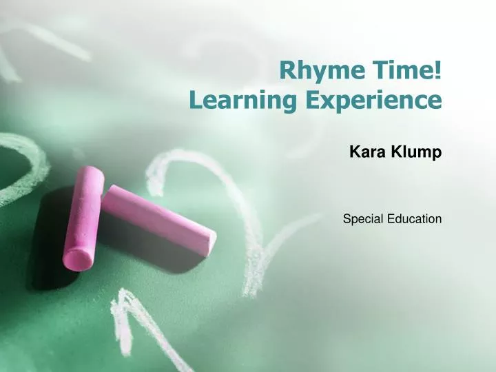 rhyme time learning experience