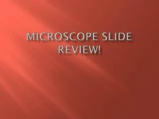 Microscope Slide Review!