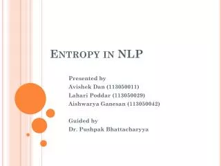 Entropy in NLP