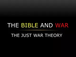 The Bible and War