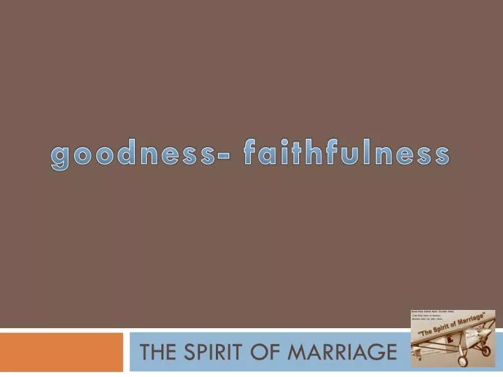 the spirit of marriage