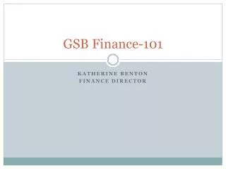 GSB Finance-101