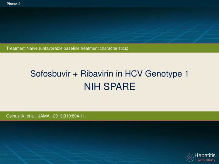 sofosbuvir ribavirin in hcv genotype 1 nih spare