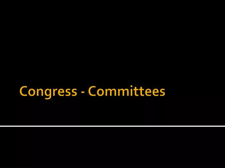 congress committees