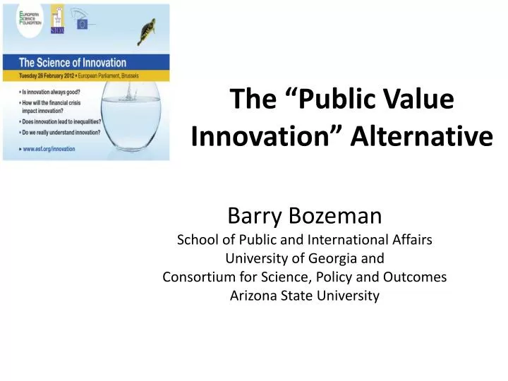 the public value innovation alternative