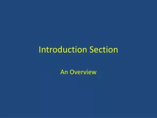 Introduction Section