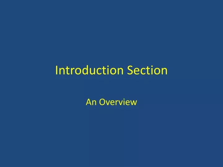 introduction section