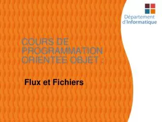 cours de programmation orientee objet