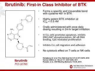 Ibrutinib : First-in Class Inhibitor of BTK