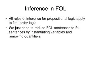 Inference in FOL