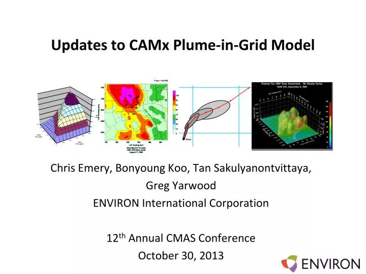 updates to camx plume in grid model