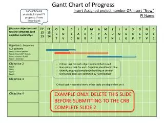 Gantt Chart of Progress