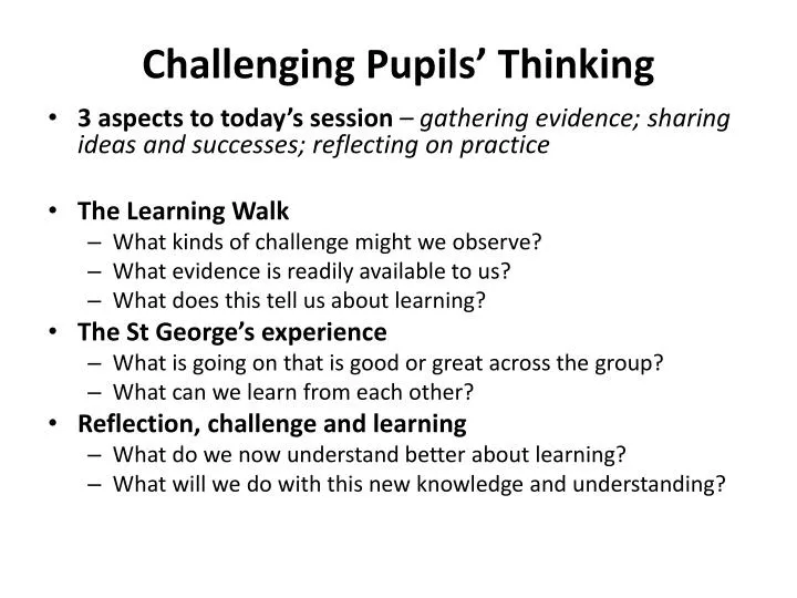 challenging pupils thinking