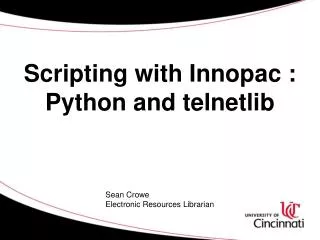 Scripting with Innopac : Python and telnetlib