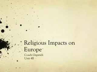 Religious Impacts on Europe