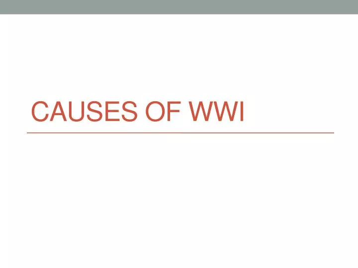 causes of wwi