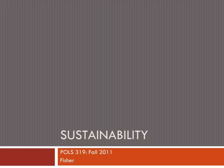 sustainability