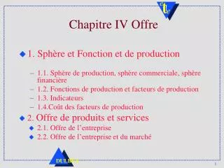 chapitre iv offre