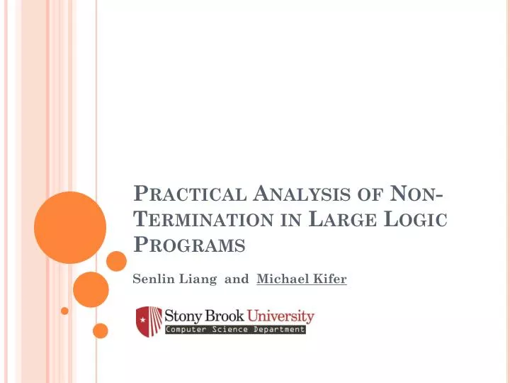 practical analysis of non termination in large logic programs
