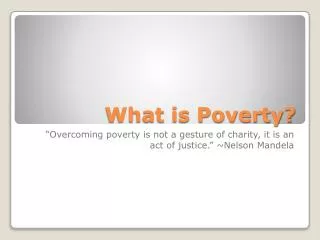 What is Poverty?