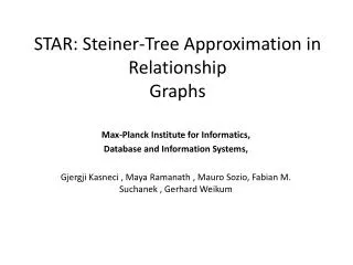STAR: Steiner-Tree Approximation in Relationship Graphs