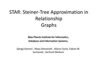 star steiner tree approximation in relationship graphs