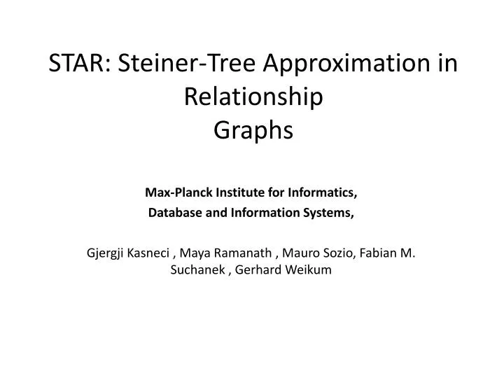 star steiner tree approximation in relationship graphs