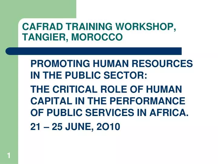 cafrad training workshop tangier morocco