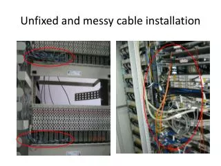Unfixed and messy cable installation