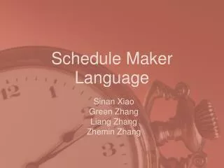 Schedule Maker Language