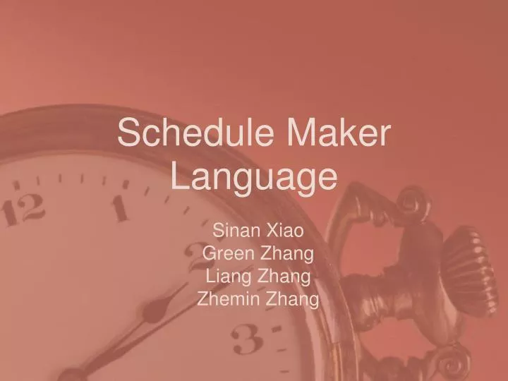 schedule maker language