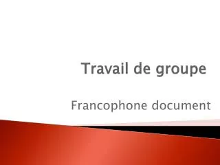 travail de groupe