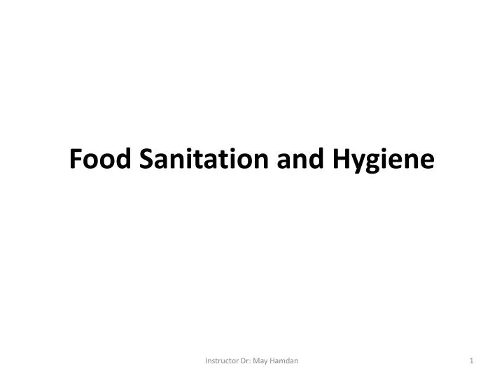 food sanitation and hygiene