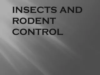 INSECTS AND RODENT CONTROL