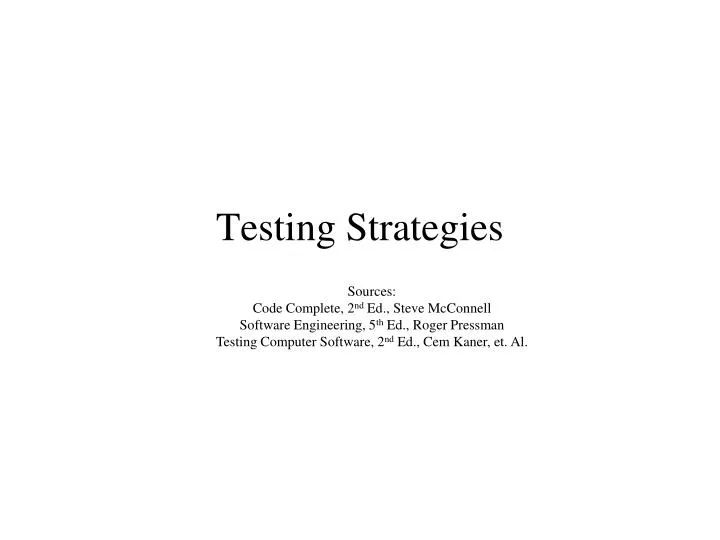 testing strategies