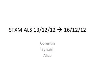 STXM ALS 13/12/12  16/12/12