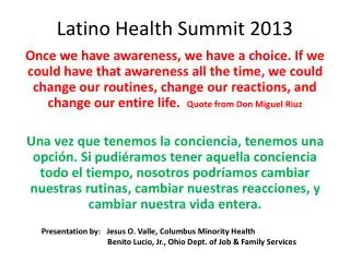 Latino Health Summit 2013
