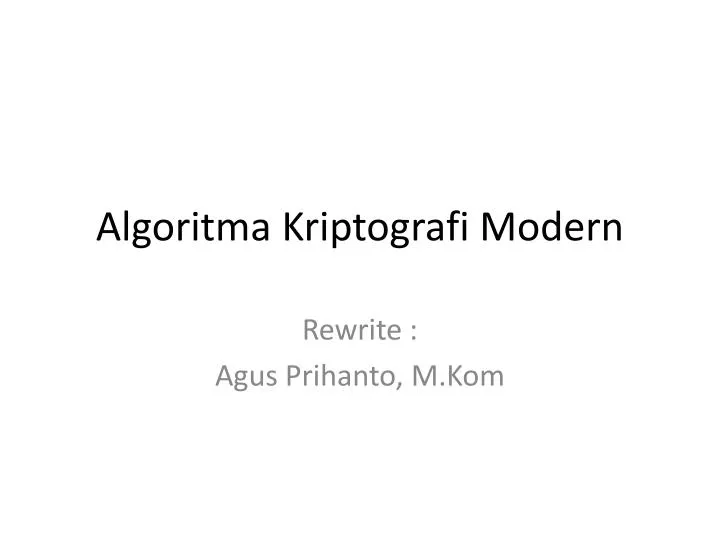 algoritma kriptografi modern