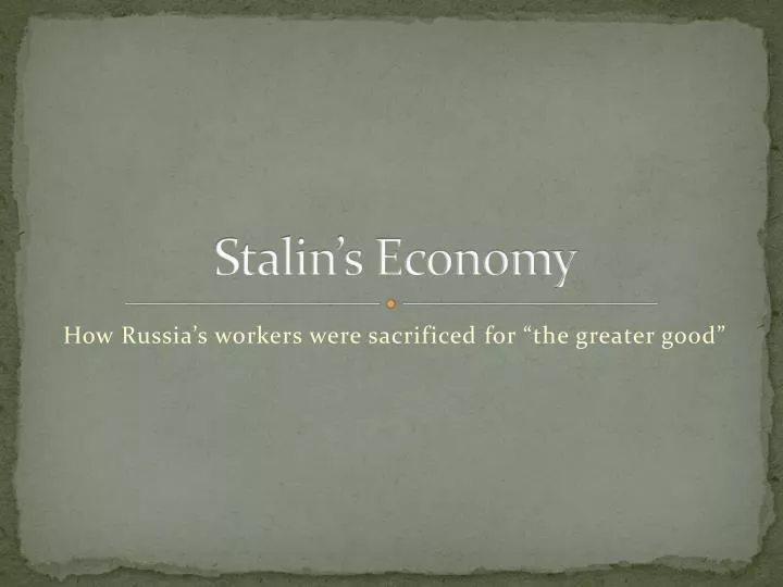 stalin s economy
